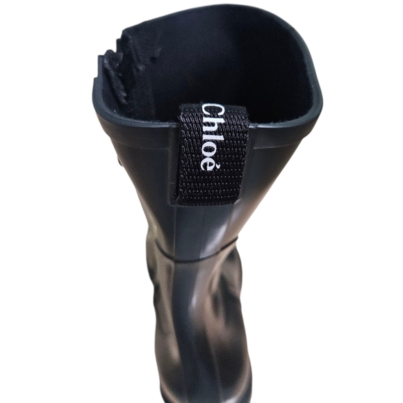 Chloé Betty Black Rubber Rain Boots – Size 41 - Picture 3 of 13